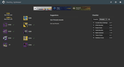 Destiny Optimizer preview