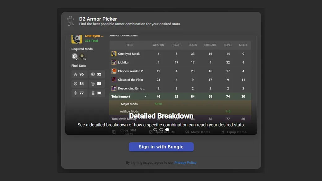 D2ArmorPicker preview