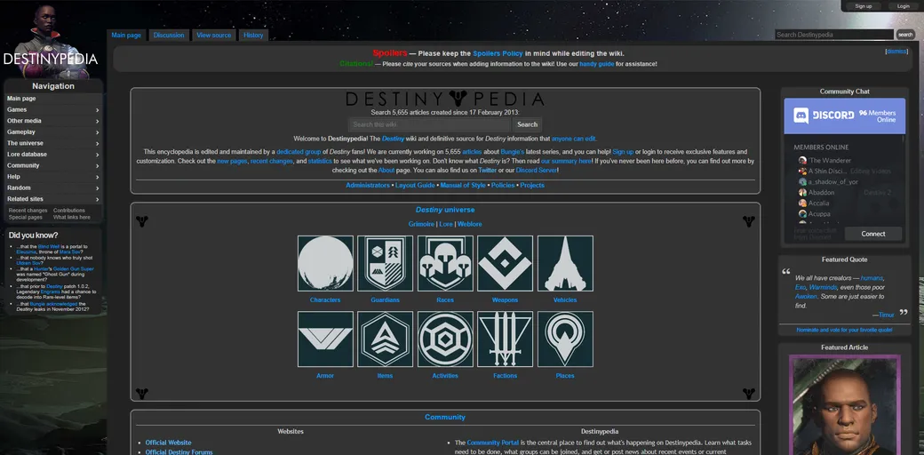 Destinypedia preview